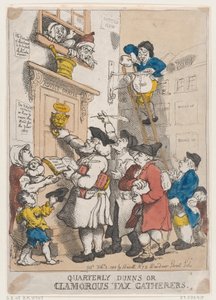 Quarterly Dunns, avagy Clamorous Tax Gatherers, 1805. február 3., 1805. február 3. alkotó: Thomas Rowlandson