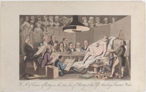 R.A. of Genius Reflecting on the True Line of Beauty, a Life Academy Somers...-ban, 1824. június 1-én. alkotó: Thomas Rowlandson