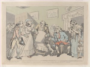 Megbékélés, avagy visszatérés Skóciából, 1785. december 17., 1785. december 17. alkotó: Thomas Rowlandson
