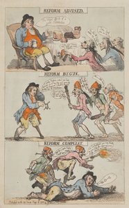 Reformot javasoltak – A reform megkezdődött – A reform befejeződött (teljes) alkotó: Thomas Rowlandson