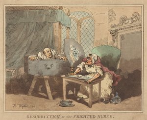A feltámadás, avagy A megrémült ápolónő alkotó: Thomas Rowlandson