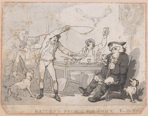 Visszatért egy Fox Chace-ből [sic], 1787. alkotó: Thomas Rowlandson