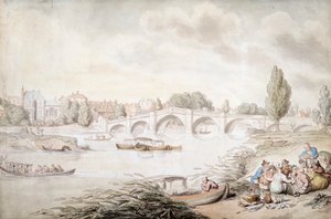 Richmond Bridge, London, 1780-c1820 alkotó: Thomas Rowlandson