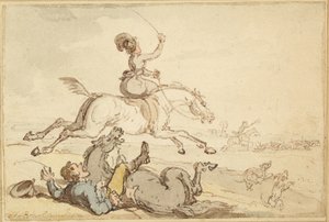 Vadászatra dobott lovas alkotó: Thomas Rowlandson