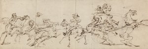 Lóháton és autóval történő balesetek alkotó: Thomas Rowlandson