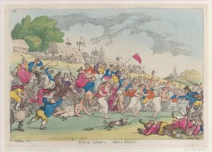 Vidéki sportok, Smock Racing, [1811. október 1.], reprint., [1811. október 1.], utánnyomás. alkotó: Thomas Rowlandson