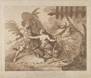 Sátán, Bűn és Halál Elveszett paradicsoma, 2. könyv, 1790 után, 1790 után. alkotó: Thomas Rowlandson
