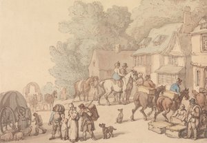 Jelenet egy fogadó előtt alkotó: Thomas Rowlandson