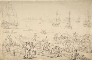Tengeri kikötő alkotó: Thomas Rowlandson