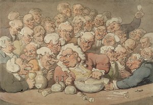 Serving Punch, 1815-20 körül (toll és tinta, valamint akvarell ceruza fölött, papíron) alkotó: Thomas Rowlandson
