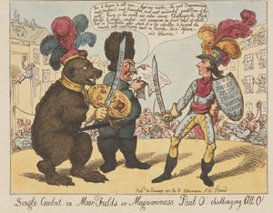 Párviadal Moorfieldsben, avagy a nagylelkű Paul O! - aki minden O!-t kihív (a Caricature 4. kötetéből) alkotó: Thomas Rowlandson