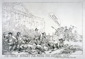 „Sir Cecils költségvetése az államadósság kifizetésére”, 1874. alkotó: Thomas Rowlandson