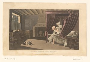 Hálószoba, ahol patkányok rágják meg Doctor Syntax parókáját alkotó: Thomas Rowlandson