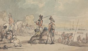 Katonák beszállnak a hajóra alkotó: Thomas Rowlandson