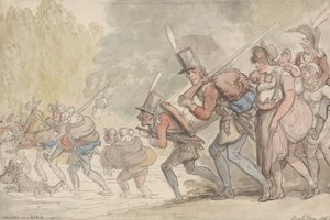 Menetelő katonák alkotó: Thomas Rowlandson
