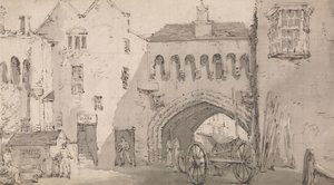 Southampton, a Watergate és a Globe Inn alkotó: Thomas Rowlandson