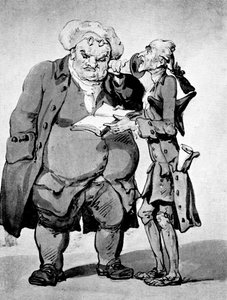 Kiéhezett költő és kiadó, 18. század vége. alkotó: Thomas Rowlandson