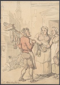 Utcai jelenet: Ecsetárus alkotó: Thomas Rowlandson