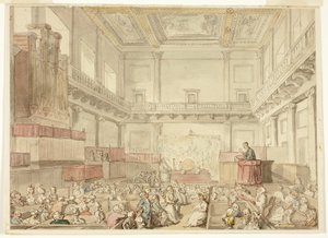 Tanulmány a Royal Chapel, Whitehall számára, a Microcosm of Londontól alkotó: Thomas Rowlandson