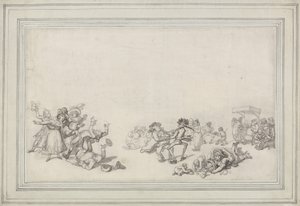 Tanulmány a korcsolyázókról: Korcsolyázás a szerpentinen alkotó: Thomas Rowlandson