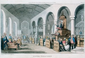 „Syntax Preaching”, 1813 alkotó: Thomas Rowlandson
