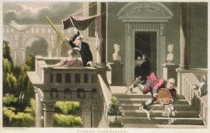 Syntax Star-gazing, William Combe „The Tour of Dr Syntax in search of the festői” című könyvéből, 1812-ben (akvatinta) alkotó: Thomas Rowlandson