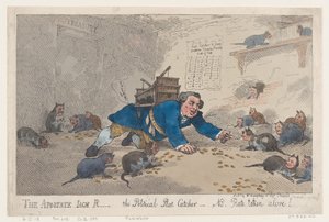 A hitehagyott Jack Robinson, A politikai patkányfogó-N.B. Rats Taken Alive!, márc..., 1784. március 1. alkotó: Thomas Rowlandson