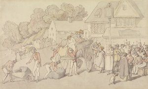 Egy milíciaosztag megérkezése egy fogadóba alkotó: Thomas Rowlandson