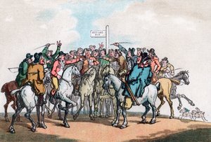 Fogadási posta, Humors of Fox Hunting, 1799. alkotó: Thomas Rowlandson