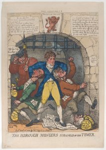 A Borough Mongers megfojtotta a Towerben, 1810. április 26., 1810. április 26. alkotó: Thomas Rowlandson