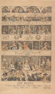 A dobozok: Jaj nekem, hogy láttam, amit láttam, és hogy azt látom, amit látok. alkotó: Thomas Rowlandson