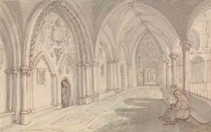 Egy kolostor kolostorfolyosói alkotó: Thomas Rowlandson
