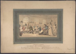 A fürdő kényelmei: nyilvános reggeli alkotó: Thomas Rowlandson