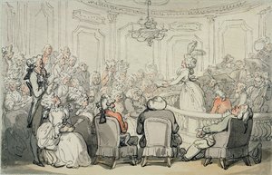 A koncert a "Scenes at Bath"-ból, 1795-1800 körül (akvarell, toll és tinta, a hegyre fektetett papíron) alkotó: Thomas Rowlandson