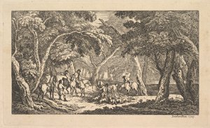 A halál – Rókavadászat – Tájjelenet, 1787. alkotó: Thomas Rowlandson