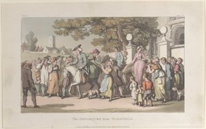 The Departure from Wakefield, from The Vicar of Wakefield, 1817. május 1., május 1., 1817. május 1. alkotó: Thomas Rowlandson