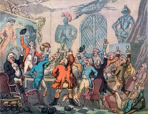 A vacsora, A rókavadászat humora, 1799. alkotó: Thomas Rowlandson