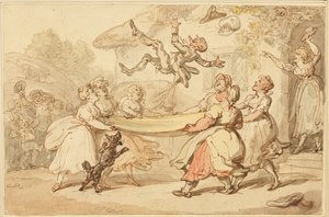 Az orvos büntetésének végrehajtása az egész falu kis szórakoztatására alkotó: Thomas Rowlandson