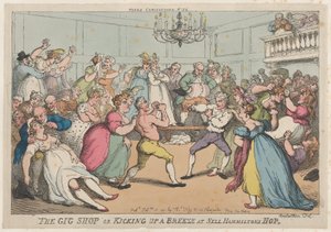 The Gig Shop vagy Kicking Up a Breeze a Nell Hammiltons Hopban, 1811. február 16., 1811. február 16. alkotó: Thomas Rowlandson