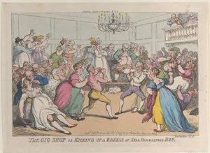 The Gig Shop vagy Kicking Up a Breeze a Nell Hammiltons Hopban, 1811. február 16., 1811. február 16. alkotó: Thomas Rowlandson
