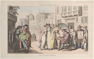 A levélíró, Nápolyból és a Campagna Felice-ből: levélsorozatban hirdetés..., 1815. június 1. alkotó: Thomas Rowlandson