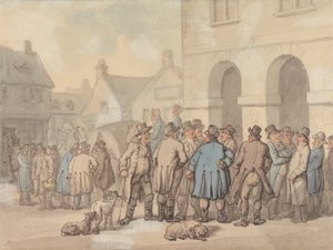 A piactér, Brackley, Northamptonshire alkotó: Thomas Rowlandson