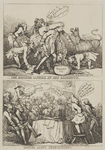 A miniszter elszámolását végzi alkotó: Thomas Rowlandson