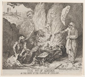 The Pit of Acheron avagy The Birth of the Plagues of England, 1784. január 28., 1784. január 28. alkotó: Thomas Rowlandson