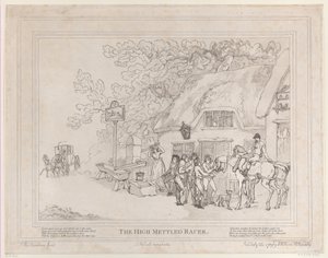A postaló a Versenyló életéből, avagy The High-Mettled Racer, 1789. július 20..., július 20. alkotó: Thomas Rowlandson