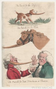 Rejtvény a kutyának, Rejtvény a lónak, Rejtvény töröknek, franciának vagy Chrisnek..., 1808. alkotó: Thomas Rowlandson