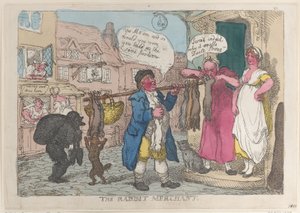A nyúlkereskedő, 1810., 1810. alkotó: Thomas Rowlandson
