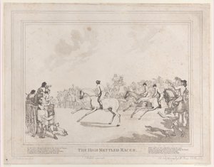 A Versenyló a Versenyló életéből, avagy The High-Mettled Racer, 1789. július 20..., július 20. alkotó: Thomas Rowlandson