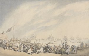 A flotta visszatérése Great Yarmouthba a hollandok 1797-es veresége után, 1797 körül (toll, tinta és akvarell papíron) alkotó: Thomas Rowlandson