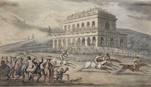 A Rev. Dr. Syntax elveszti a pénzét a yorki versenypályán alkotó: Thomas Rowlandson